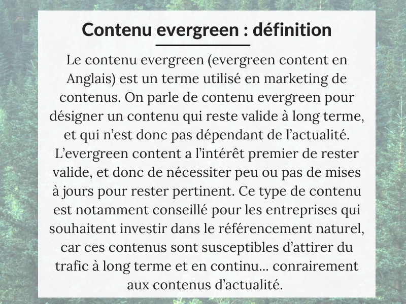 découvrez l'importance du contenu evergreen pour votre stratégie de marketing digital. apprenez à créer des articles intemporels qui continuent d'attirer du trafic et d'engager votre audience sur le long terme.